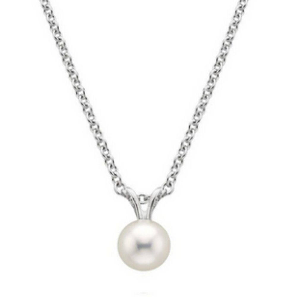 Pearl Necklace Pendant with Silver chain